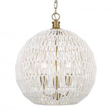  6933-3P BCB-WR - Florence 5-Light Pendant in Brushed Champagne Bronze and Bleached White Raphia Rope Shade